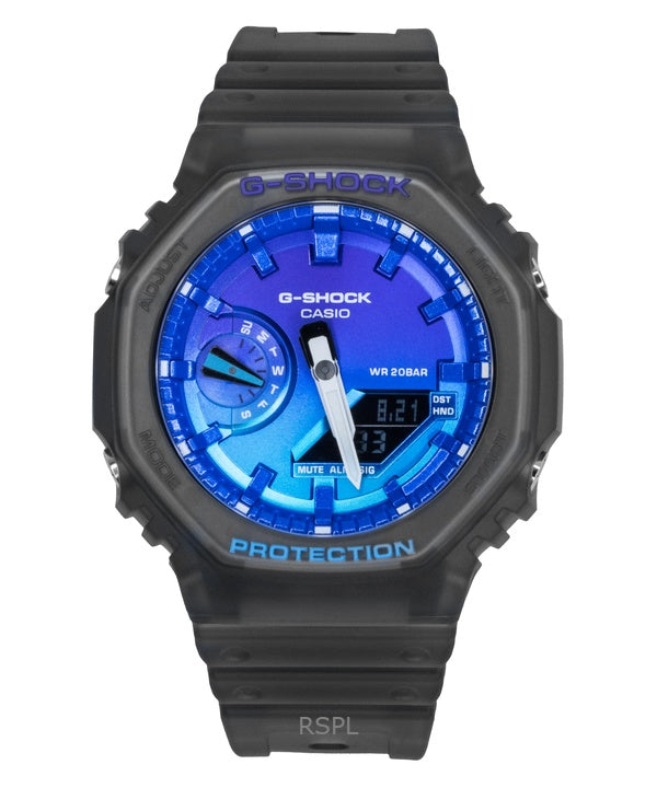 Casio G-Shock analoginen digitaalinen hartsiranneke sinisellä kellotaululla kvartsi GA-2100FLS-8A2 200M miesten kello