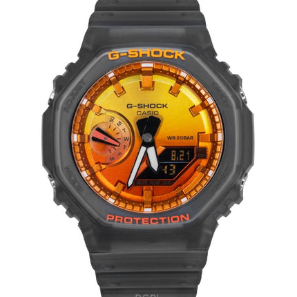 Casio G-Shock analoginen digitaalinen hartsiranneke oranssilla kellotaululla kvartsi GA-2100FLS-8A4 200M miesten kello