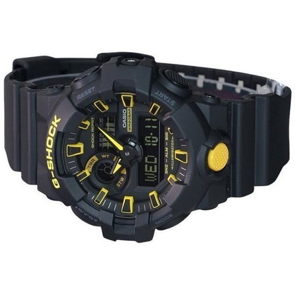 Casio G-Shock varoitus Keltainen analoginen digitaalinen hartsihihna musta kellotaulu kvartsi GA-700CY-1A 200M miesten kello