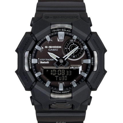Casio G-Shock analoginen digitaalinen älypuhelinlinkki biopohjaisella hartsilla, mustalla kellotaululla, aurinkokennolla, GA-B010-1A1 200M miesten kello