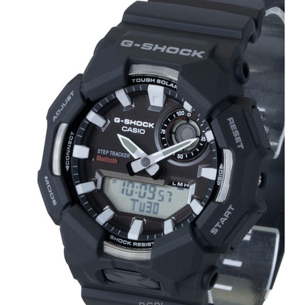 Casio G-Shock analoginen digitaalinen älypuhelinlinkki biopohjaisella hartsilla, mustalla kellotaululla, aurinkokennolla, GA-B010-1A 200M miesten kello