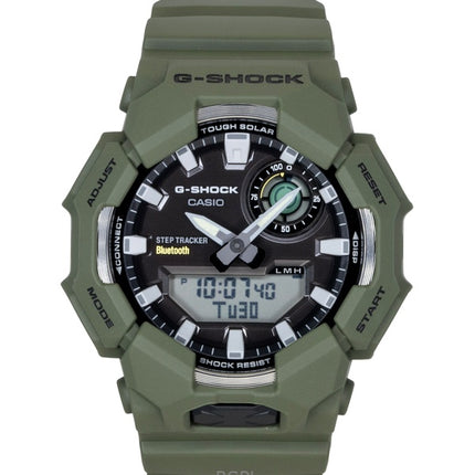 Casio G-Shock analoginen digitaalinen älypuhelinlinkki biopohjaisella hartsilla, mustalla kellotaululla, aurinkokennolla, GA-B010-3A 200M miesten kello