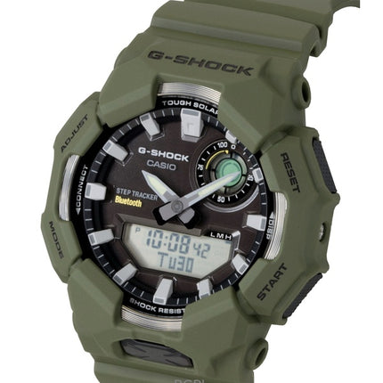 Casio G-Shock analoginen digitaalinen älypuhelinlinkki biopohjaisella hartsilla, mustalla kellotaululla, aurinkokennolla, GA-B010-3A 200M miesten kello