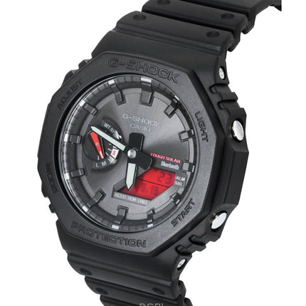 Casio G-Shock analoginen digitaalinen älypuhelinlinkki biopohjaisella hartsirannekkeella, mustalla kellotaululla, aurinkokennolla, GA-B2100BBR-1A 200M miesten kello