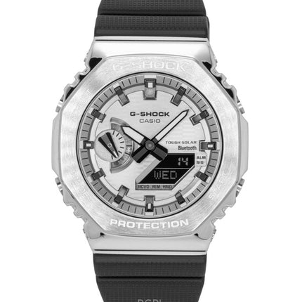 Casio G-Shock G-Steel biopohjainen hartsiranneke älypuhelinlinkillä analoginen digitaalinen harmaa kellotaulu aurinkokennolla GBM-2100A-8B 200M miesten kello