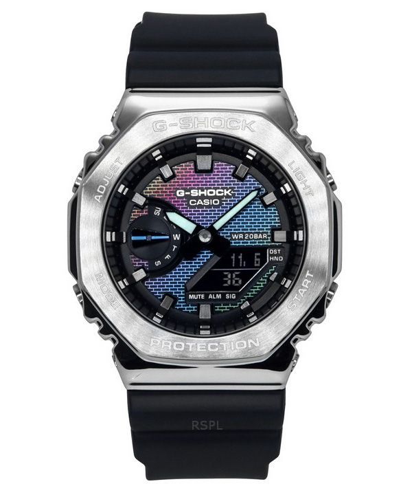 Casio G-Shock analoginen digitaalinen sateenkaari tiiliseinä monivärinen kellotaulu kvartsi GM-2100RW-1A 200M miesten kello