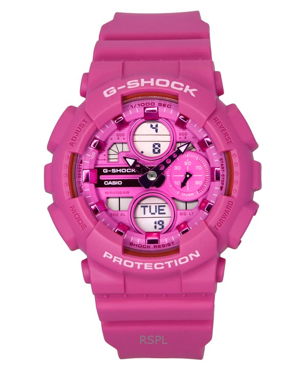 Casio G-Shock analoginen digitaalinen biopohjainen hartsi vaaleanpunainen kellotaulu kvartsi GMA-S140PP-4A 200M naisten kello