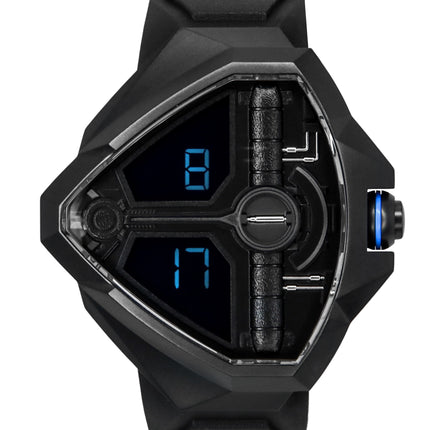 Hamilton Ventura Edge Dune Limited Edition -kvartsikello, musta kellotaulu, kumiranneke, H24624330, miesten kello 100M