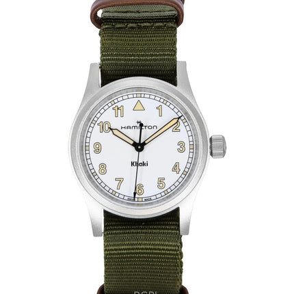 Hamilton Khaki Field tekstiilihihna valkoinen kellotaulu kvartsi H69301910 unisex kello