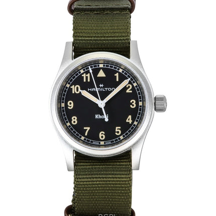 Hamilton Khaki Field tekstiilihihna musta kellotaulu kvartsi H69301930 unisex kello