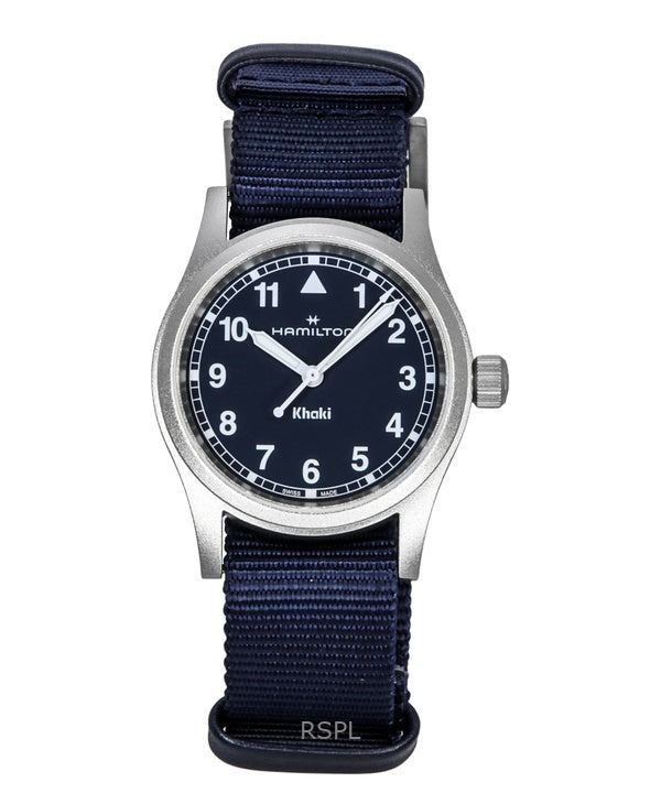 Hamilton Khaki Field -tekstiilirannekkeella varustettu sininen kellotaulu, kvartsi, H69301940, unisex-kello
