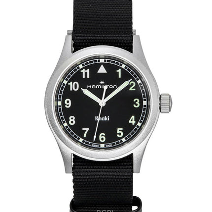 Hamilton Khaki Field -tekstiiliranneke, musta kellotaulu, kvartsi, H69401430, unisex-kello