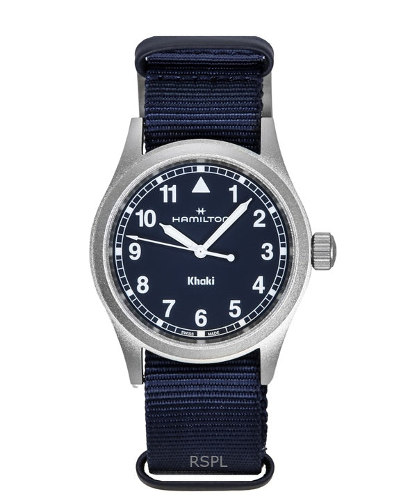 Hamilton Khaki Field -tekstiiliranneke, sininen kellotaulu, kvartsi, H69401940, unisex-kello