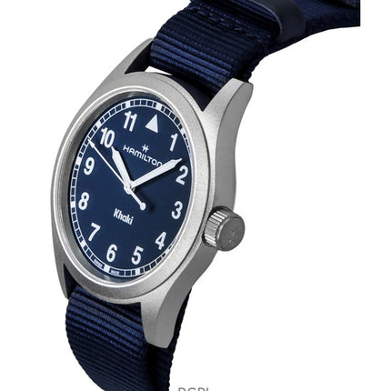 Hamilton Khaki Field -tekstiiliranneke, sininen kellotaulu, kvartsi, H69401940, unisex-kello