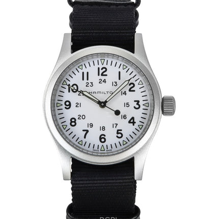 Hamilton Khaki Field tekstiilihihna valkoinen kellotaulu H69439910 miesten kello