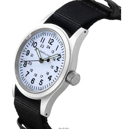 Hamilton Khaki Field tekstiilihihna valkoinen kellotaulu H69439910 miesten kello