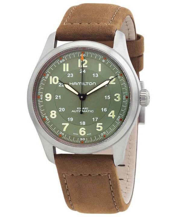 Hamilton Khaki Field Titanium Green Kellotaulu 25 Jewels Automaattinen H70205860 100M Unisex kello