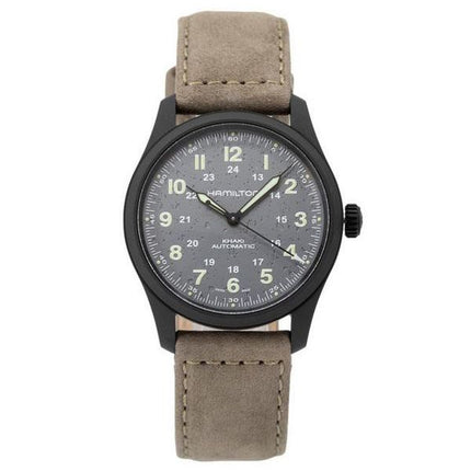 Hamilton Khaki Field Titanium Nahkahihna Harmaa Kellotaulu H70215880 100M Miesten kello