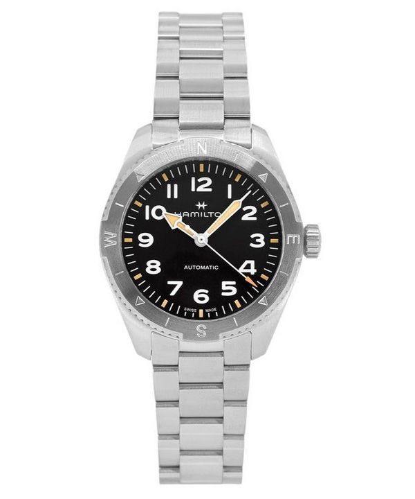 Hamilton Khaki Field Expedition ruostumattomasta teräksestä valmistettu musta kellotaulu automaattinen H70315130 100M miesten ke
