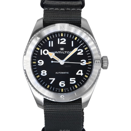 Hamilton Khaki Field Expedition tekstiilihihna musta kellotaulu automaattinen H70315930 100M unisex kello