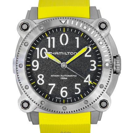 Hamilton Khaki Navy Belowzero -kumiranneke, harmaa soittaa, automaattinen sukeltajan H78535380 1000M miesten kello
