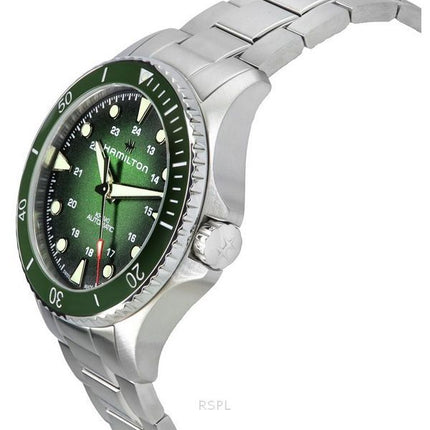 Hamilton Khaki Navy Scuba ruostumattomasta teräksestä vihreä kellotaulu automaattinen sukeltaja H82525160 300M miesten kello
