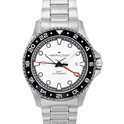 Hamilton Khaki Navy Scuba GMT ruostumattomasta teräksestä valmistettu hopeinen kellotaulu automaattinen sukeltajan H82555150 300M miesten kello