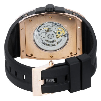 Ingersoll Challenger PU -kumiranneke, hopeinen luurankokellotaulu, automaattinen I12302 miesten kello