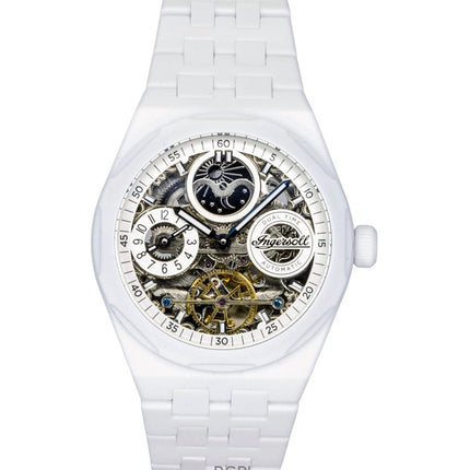 Ingersoll Broadway Ceramic White Skeleton Dial Automatic I15103 miesten kello