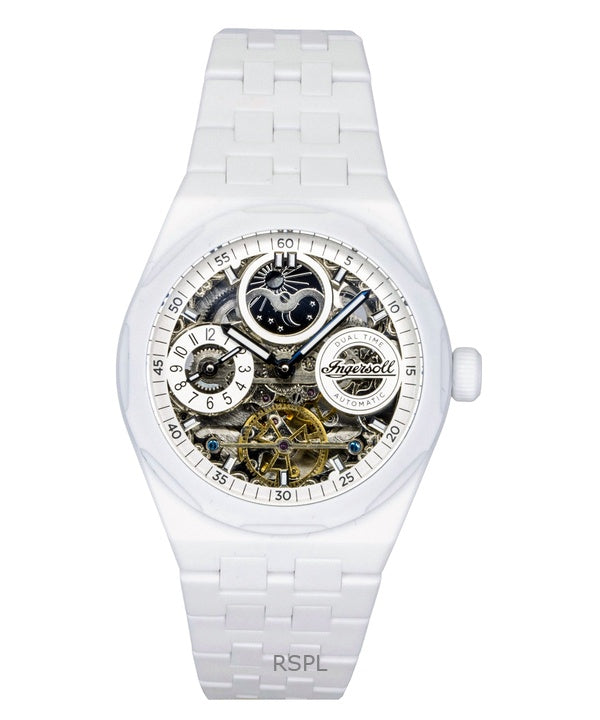 Ingersoll Broadway Ceramic White Skeleton Dial Automatic I15103 miesten kello