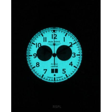 Iron Annie Flight Control Chronograph Nahkahihna Beige Täysi Valoinen Kellotaulu Automaattinen 51865 Miesten kello