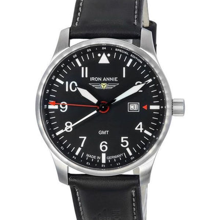 Iron Annie F13 Tempelhof Special Edition GMT nahkaranneke musta kellotaulu Quartz 56442 miesten kello