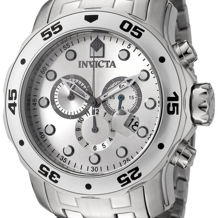 Invicta Pro Diver kvartsi Chronograph Silver Dial INV0071/0071 Miesten kello
