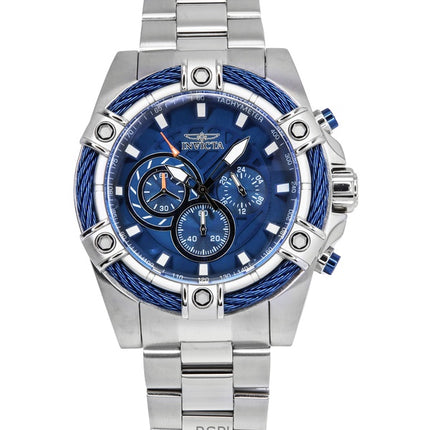 Invicta Bolt Chronograph ruostumaton teräs sininen kellotaulu kvartsi 25513 100M miesten kello