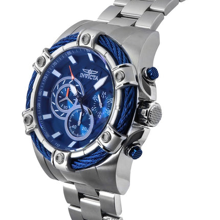 Invicta Bolt Chronograph ruostumaton teräs sininen kellotaulu kvartsi 25513 100M miesten kello