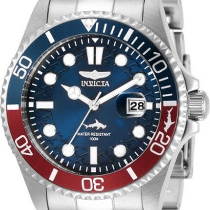 Invicta Pro Diver ruostumattomasta teräksestä valmistettu sininen kellotaulu kvartsi 30951 100M miesten kello