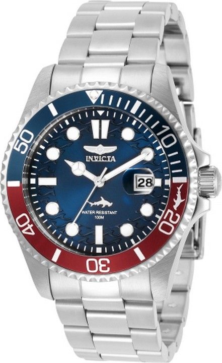 Invicta Pro Diver ruostumattomasta teräksestä valmistettu sininen kellotaulu kvartsi 30951 100M miesten kello