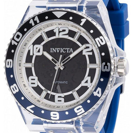Invicta Speedway Sininen silikoniranneke musta luurankokellotaulu Batman kehys automaattinen 44382 100M miesten kello