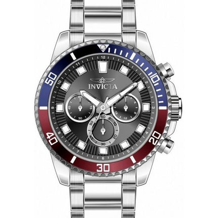 Invicta Pro Diver Chronograph ruostumattomasta teräksestä valmistettu musta kellotaulu kvartsi 46053 miesten kello