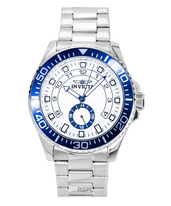 Invicta Pro Diver ruostumattomasta teräksestä valmistettu valkoinen kellotaulu kvartsi 47124 miesten kello
