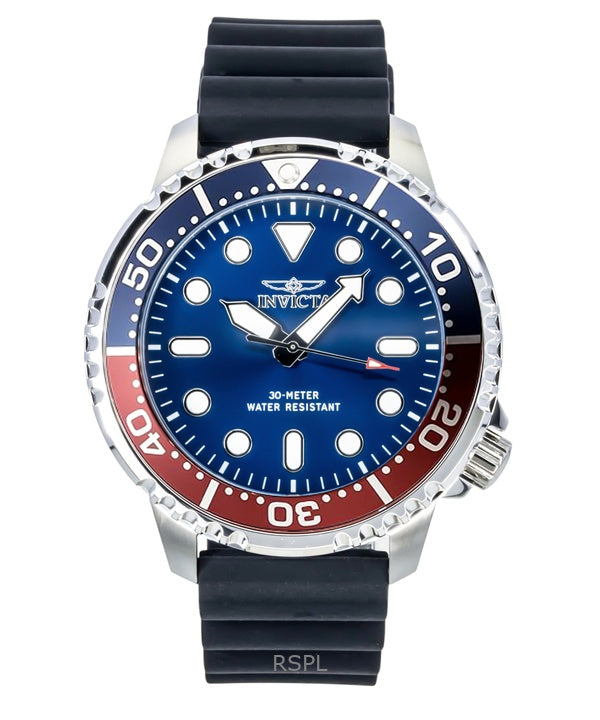 Invicta Pro Diver silikonirannekkeen sininen kellotaulu Pepsi Bezel Quartz 47222 miesten kello