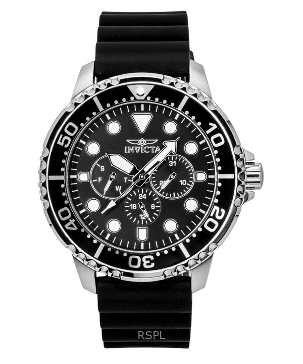 Invicta Pro Diver GMT silikonirannekkeen musta kellotaulu kvartsi 47234 miesten kello