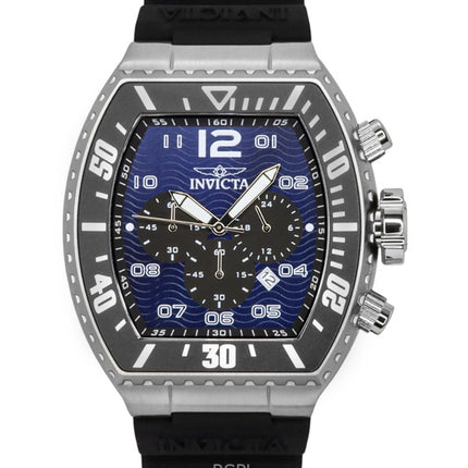 Invicta Pro Diver Zager Chronograph GMT silikonirannekkeen sininen soittaa kvartsi 47281 100M miesten kello