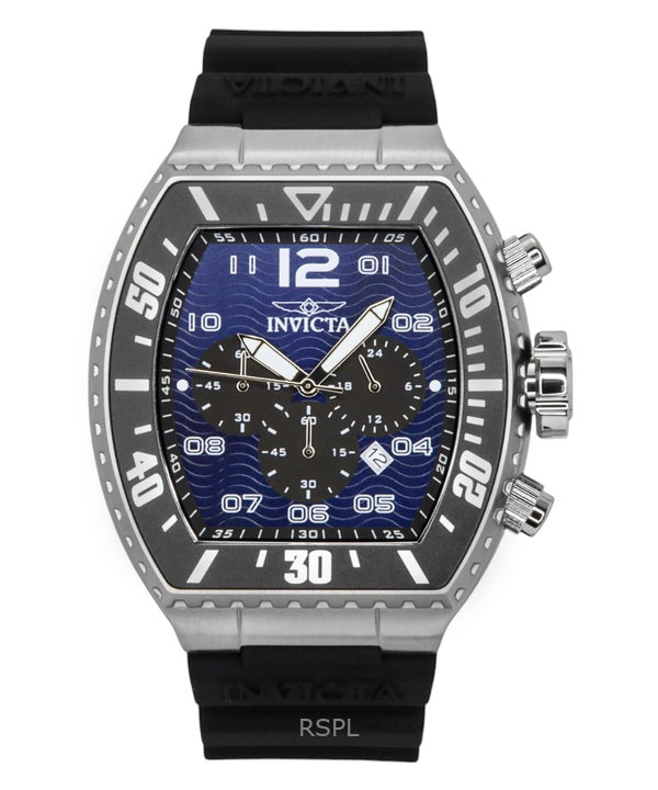 Invicta Pro Diver Zager Chronograph GMT silikonirannekkeen sininen soittaa kvartsi 47281 100M miesten kello