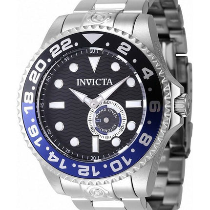 Invicta Pro Diver ruostumattomasta teräksestä valmistettu musta ja sininen kehys mustKaikkia kellotaululla, automaattinen sukeltaja