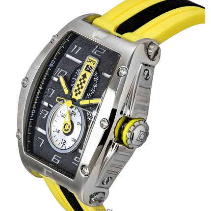 Invicta Racing silikonihihna, musta kellotaulu kvartsi 47383 100M miesten kello