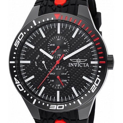 Invicta Racing GMT silikoniranneke musta kellotaulu kvartsi 47553 miesten kello