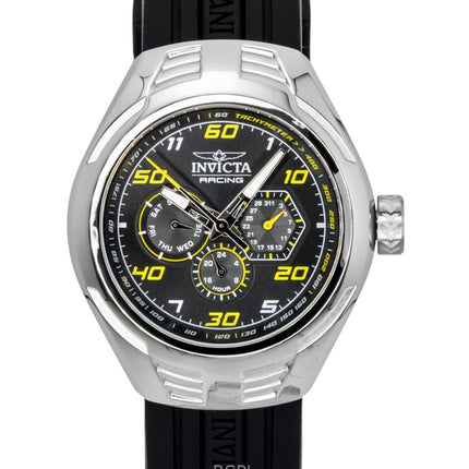 Invicta Racing silikonirannekkeen musta kellotaulu kvartsi 47724 miesten kello