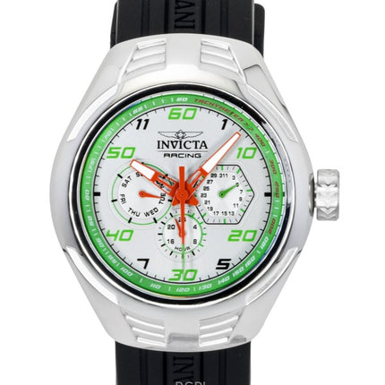 Invicta Racing silikonirannekkeen hopeinen kellotaulu kvartsi 47726 miesten kello
