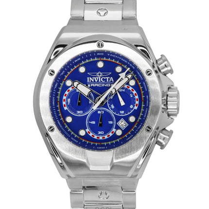 Invicta Racing Chronograph ruostumattomasta teräksestä valmistettu sininen kellotaulu kvartsi 47745 miesten kello